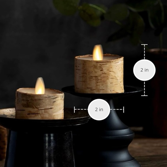 Luminara Set Of Two 1.7” x 2.0” Birch Tealights. - Picture 5 of 7